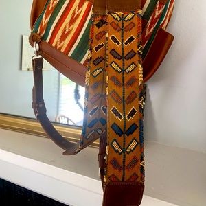 SOLDBeautiful Huipil and leather Intrinsic Flair Backpack straps